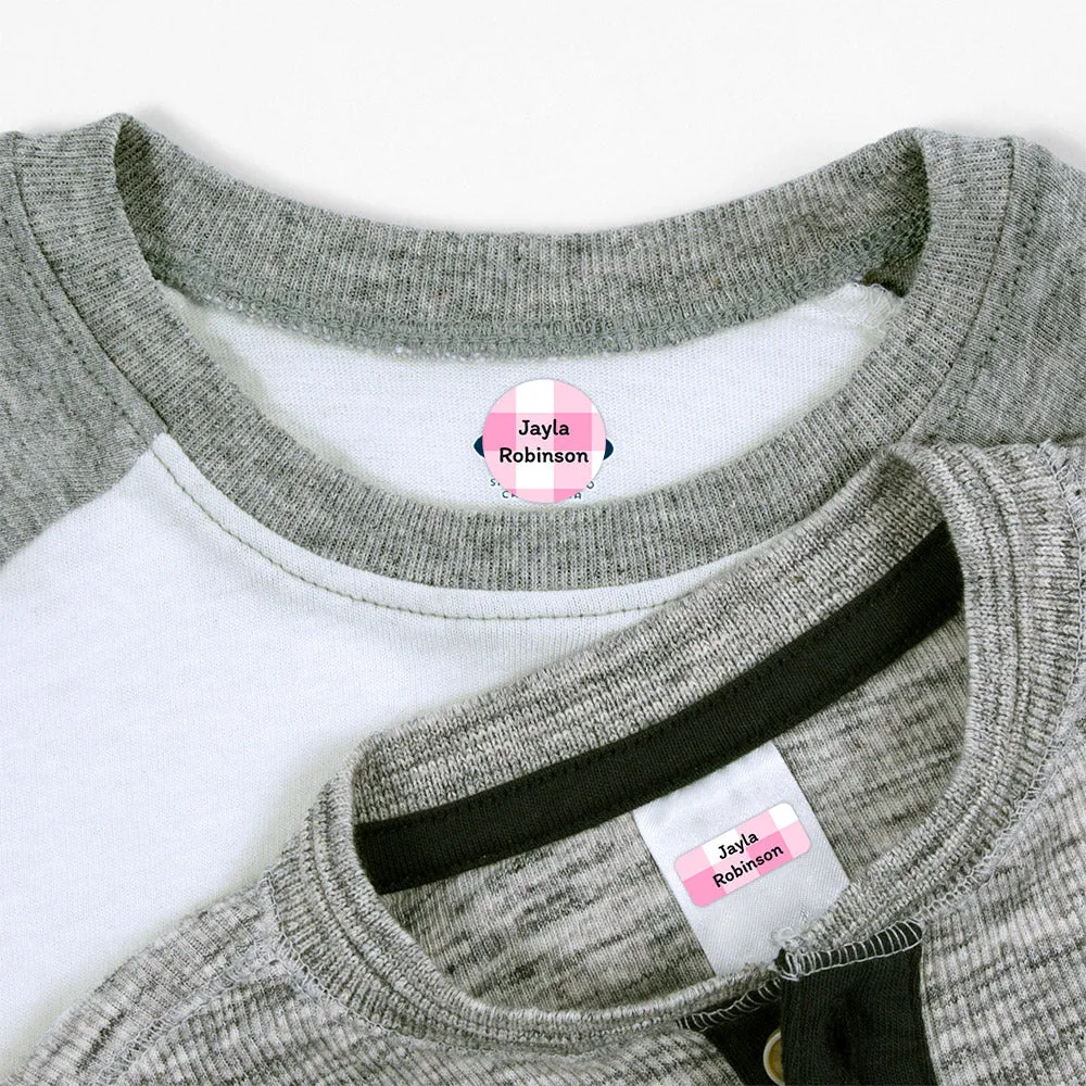 Gingham Clothing Labels Pack