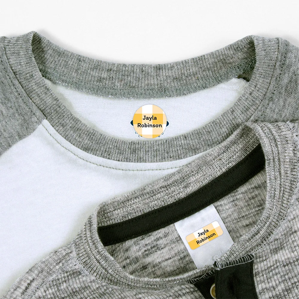 Gingham Clothing Labels Pack
