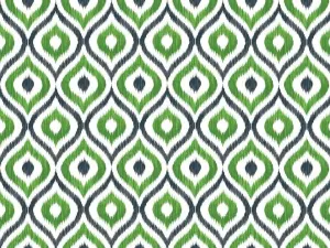 Green Geometric Digital Printed Cotton Linen Fabric (Wholesale)