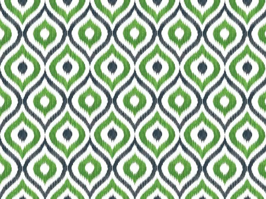 Green Geometric Digital Printed Cotton Linen Fabric (Wholesale)