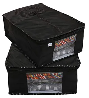 Heart Home Shirts and Clothing Organizer With Clear Window-Pack of 2 (Black)
