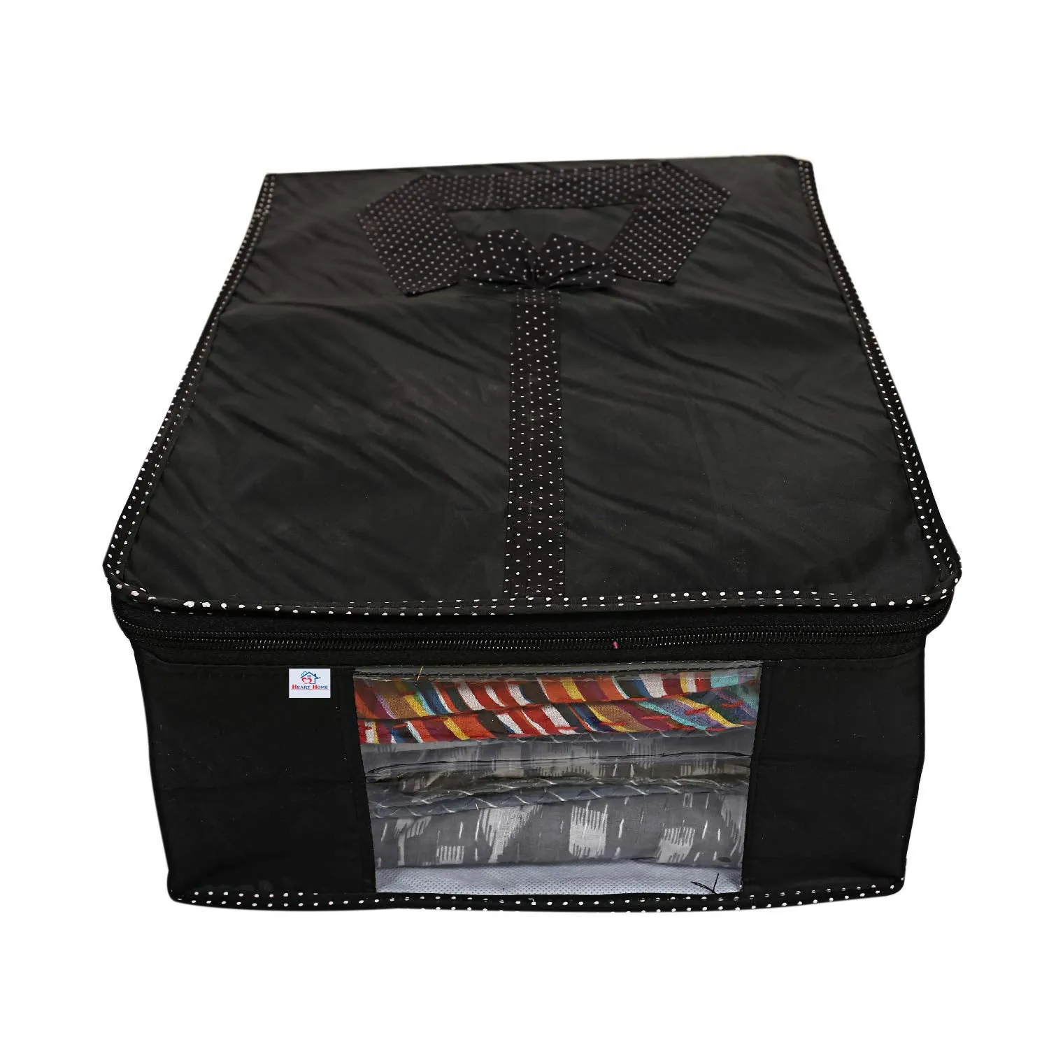 Heart Home Shirts and Clothing Organizer With Clear Window-Pack of 2 (Black)