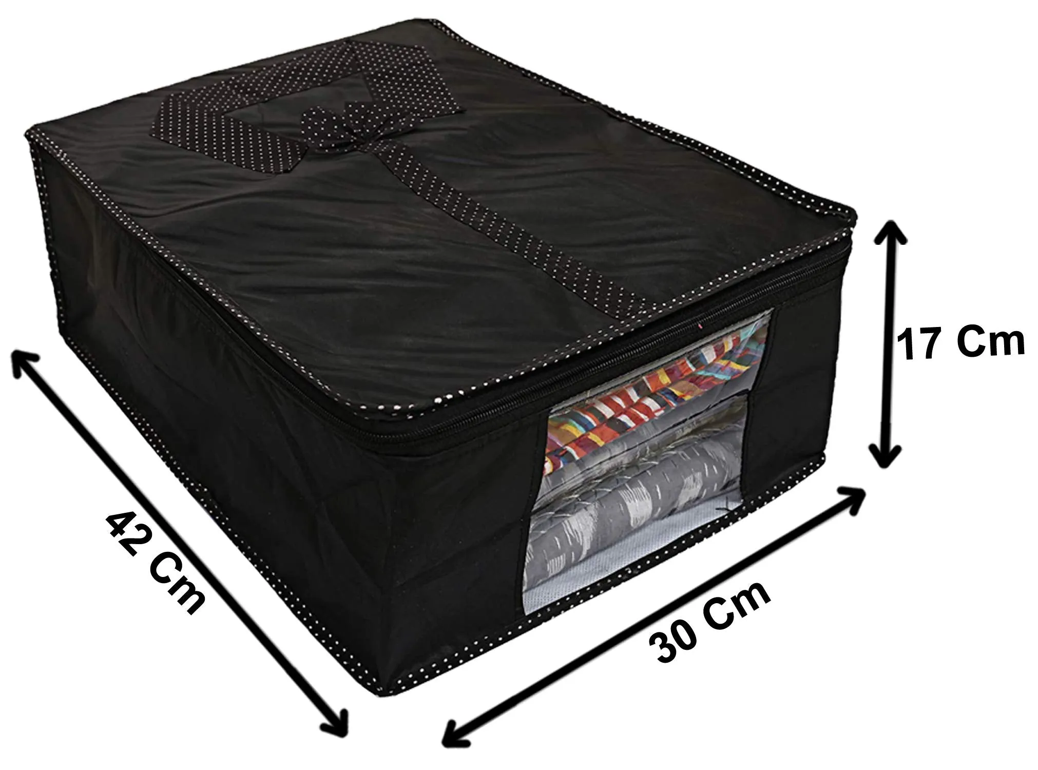 Heart Home Shirts and Clothing Organizer With Clear Window-Pack of 2 (Black)