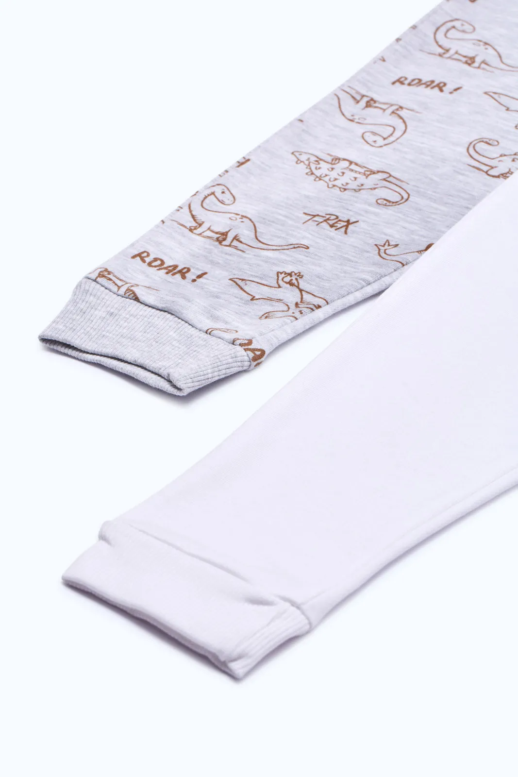Infant Boys Grey And White Dino Print Active Pant (Pack of 2)