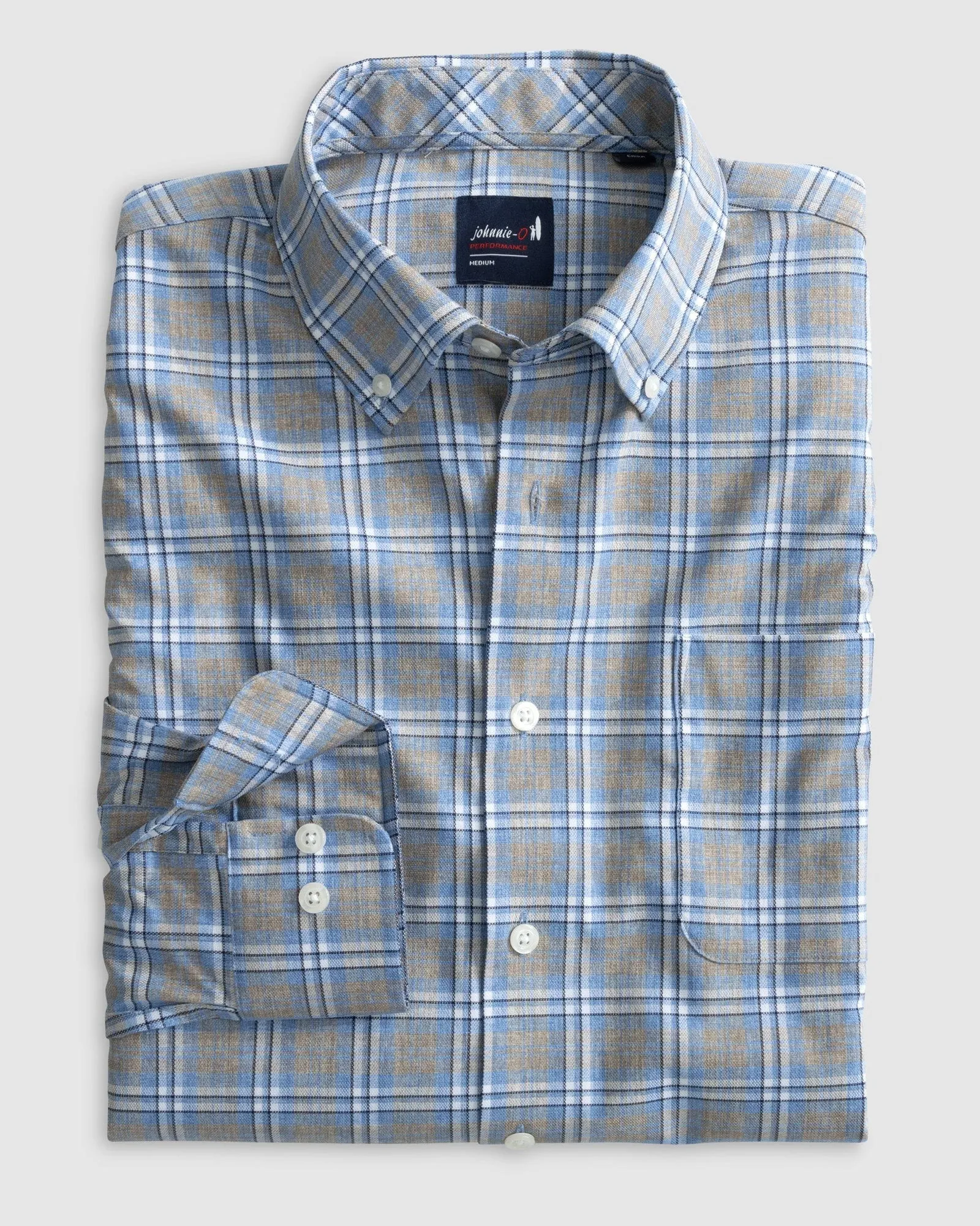 Johnnie-O Scotty Performance Button Up Sport Shirt Navy