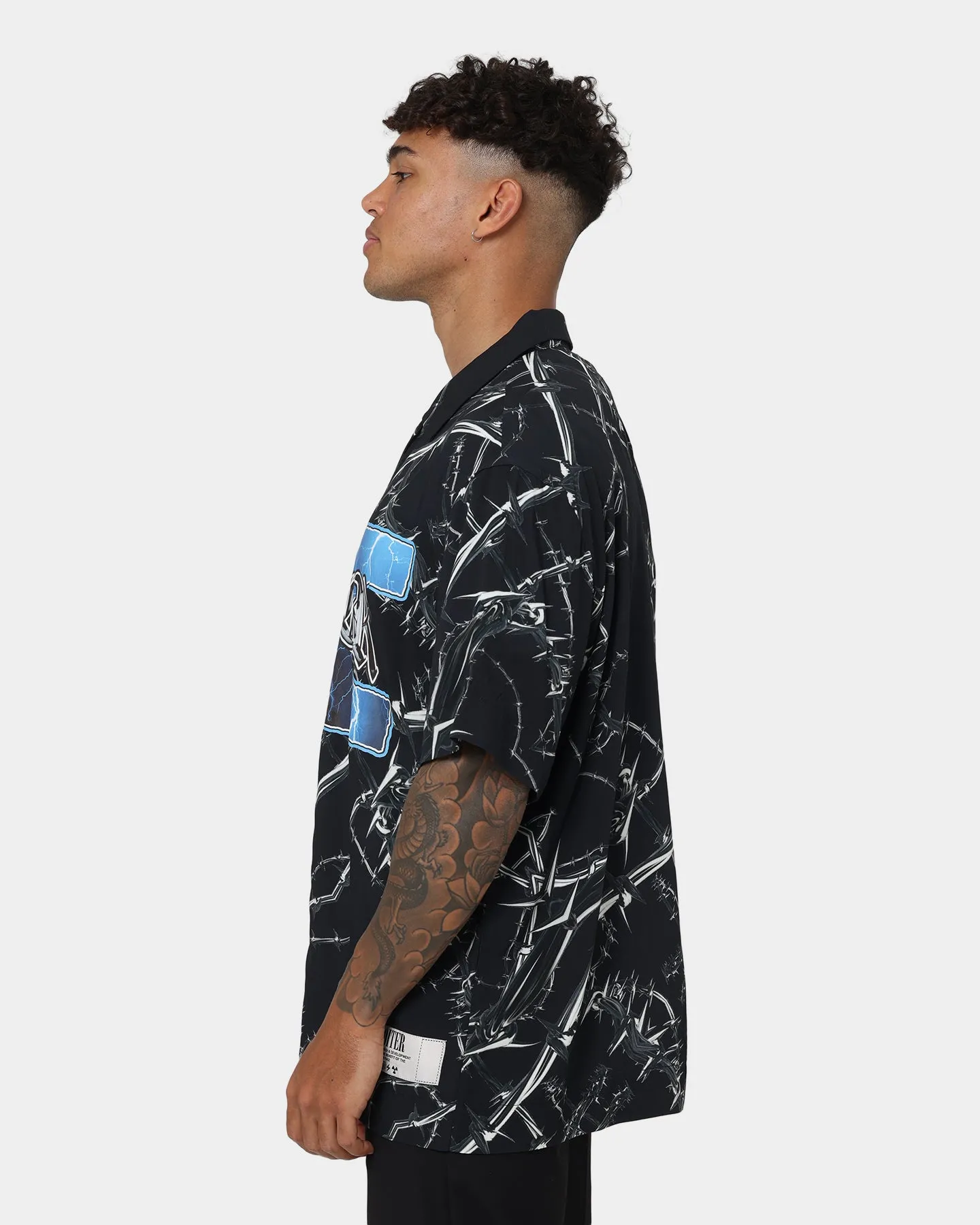 Loiter Frontline Button Up Shirt Black