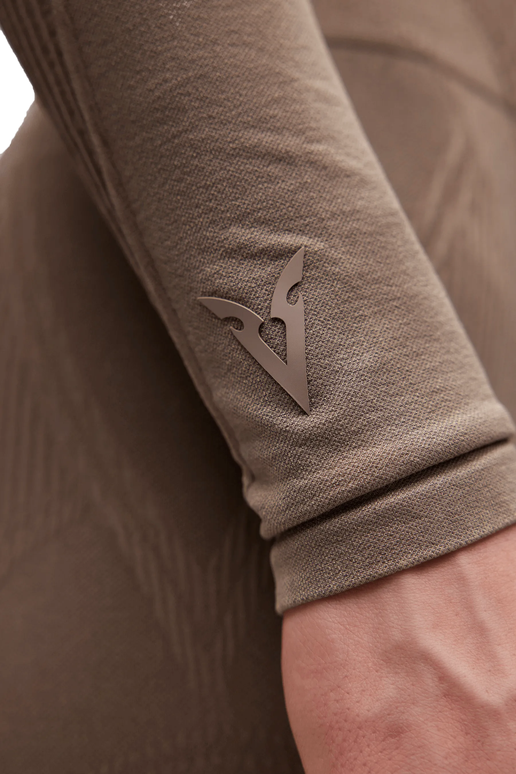 LONG SLEEVE CROPPED TOP - Tan Vintage