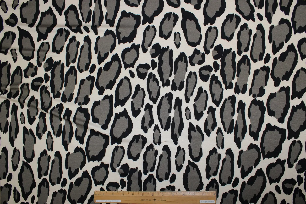 Mee-YOW! French Rayon Jersey - Ecru/Black on Ivory