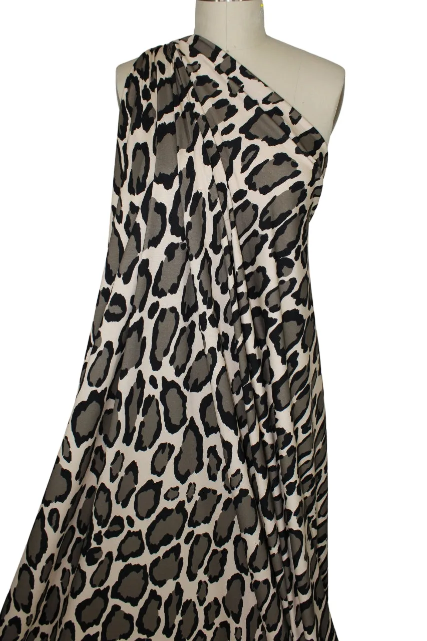 Mee-YOW! French Rayon Jersey - Ecru/Black on Ivory