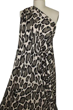 Mee-YOW! French Rayon Jersey - Ecru/Black on Ivory