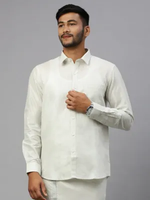 Men Silver Tissue Shirt Sankalpam