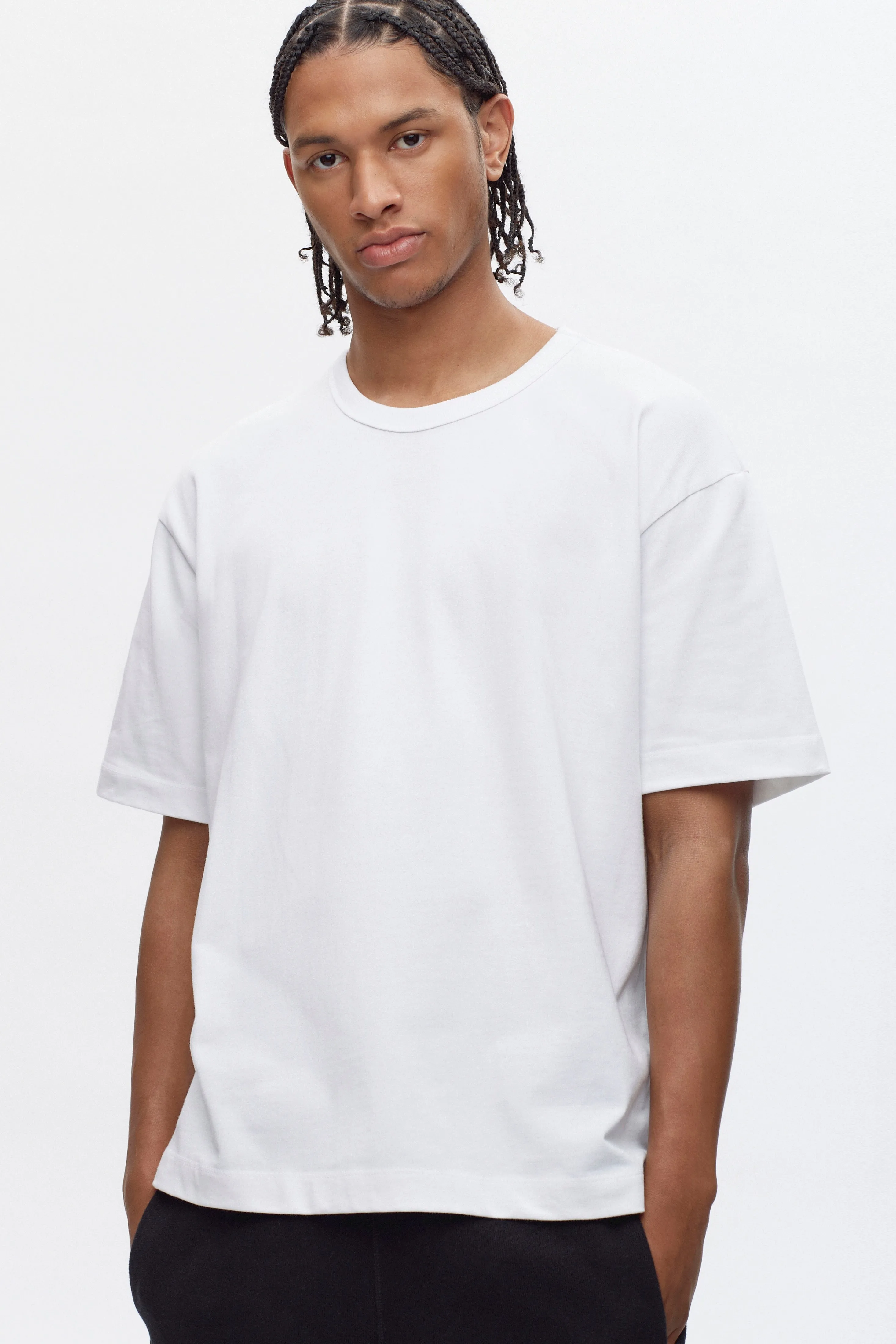 Men's Heavyweight Box Crew in White