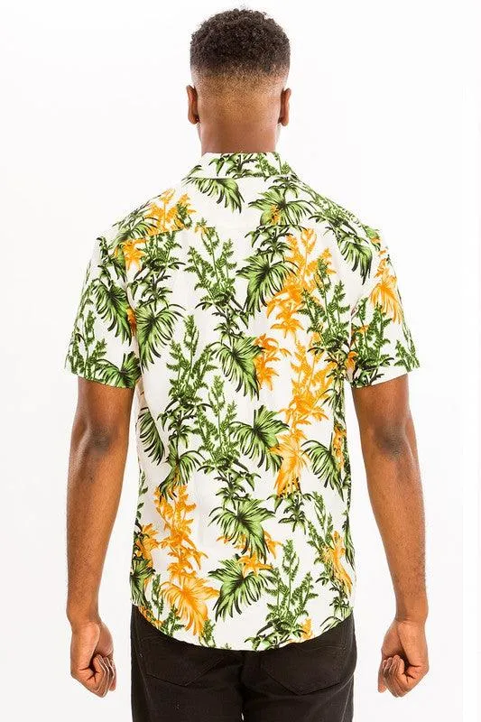 Mens Multi Print Hawaiian Shirt