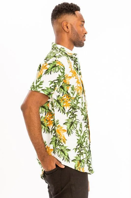 Mens Multi Print Hawaiian Shirt