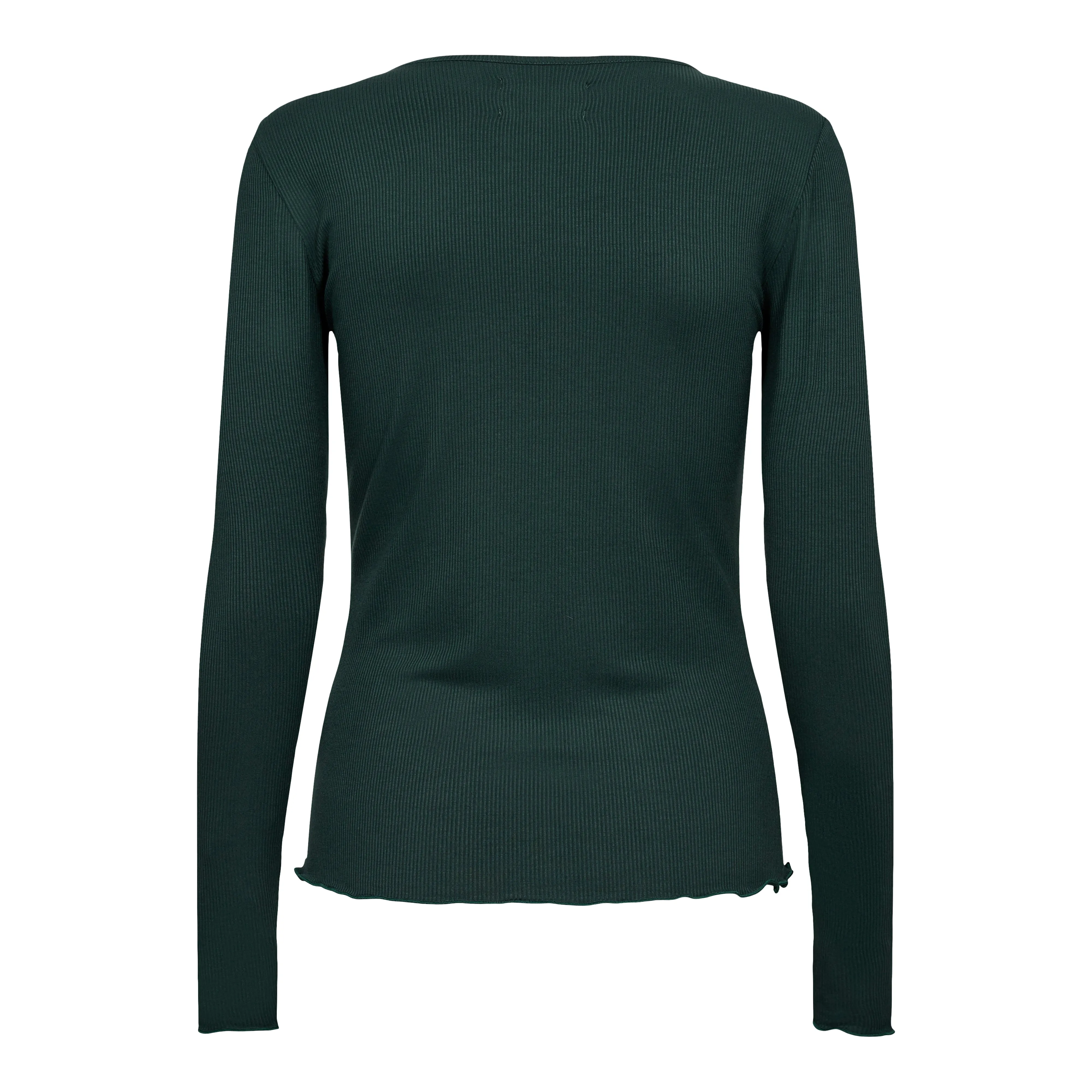NATALIA LS ROUND NECK  BLOUSE - BOTTLEGREEN