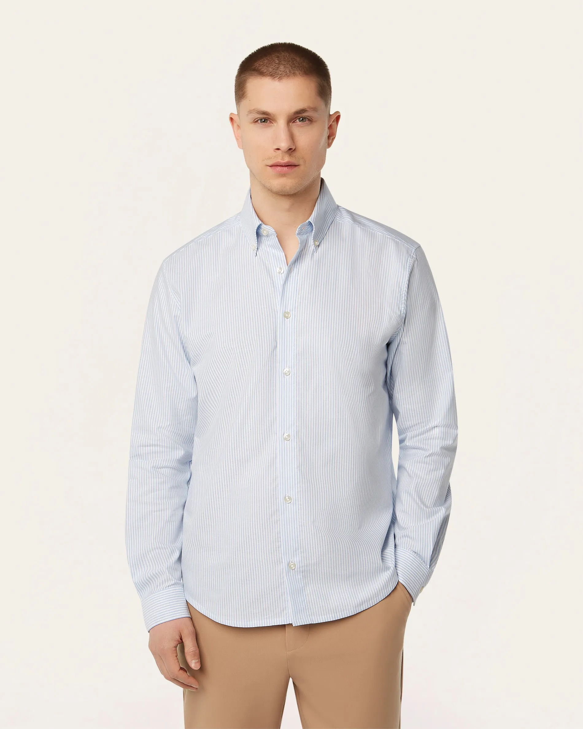 Oxford Shirt White / Blue Stripe