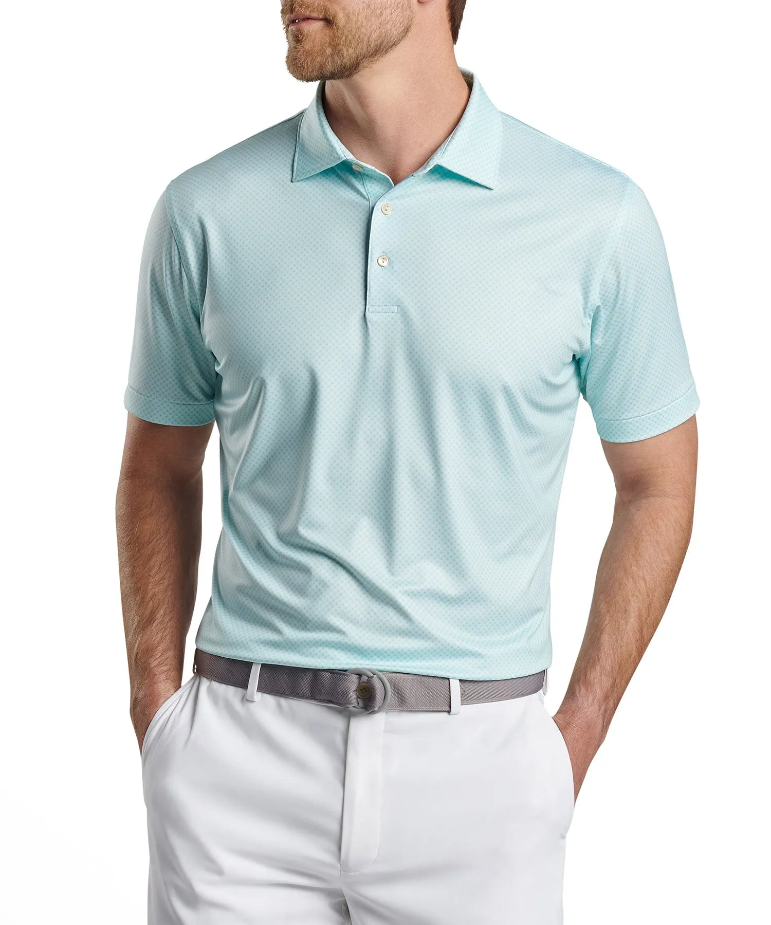 Peter Millar Short Sleeve Circle Geo Print Polo Knit Shirt