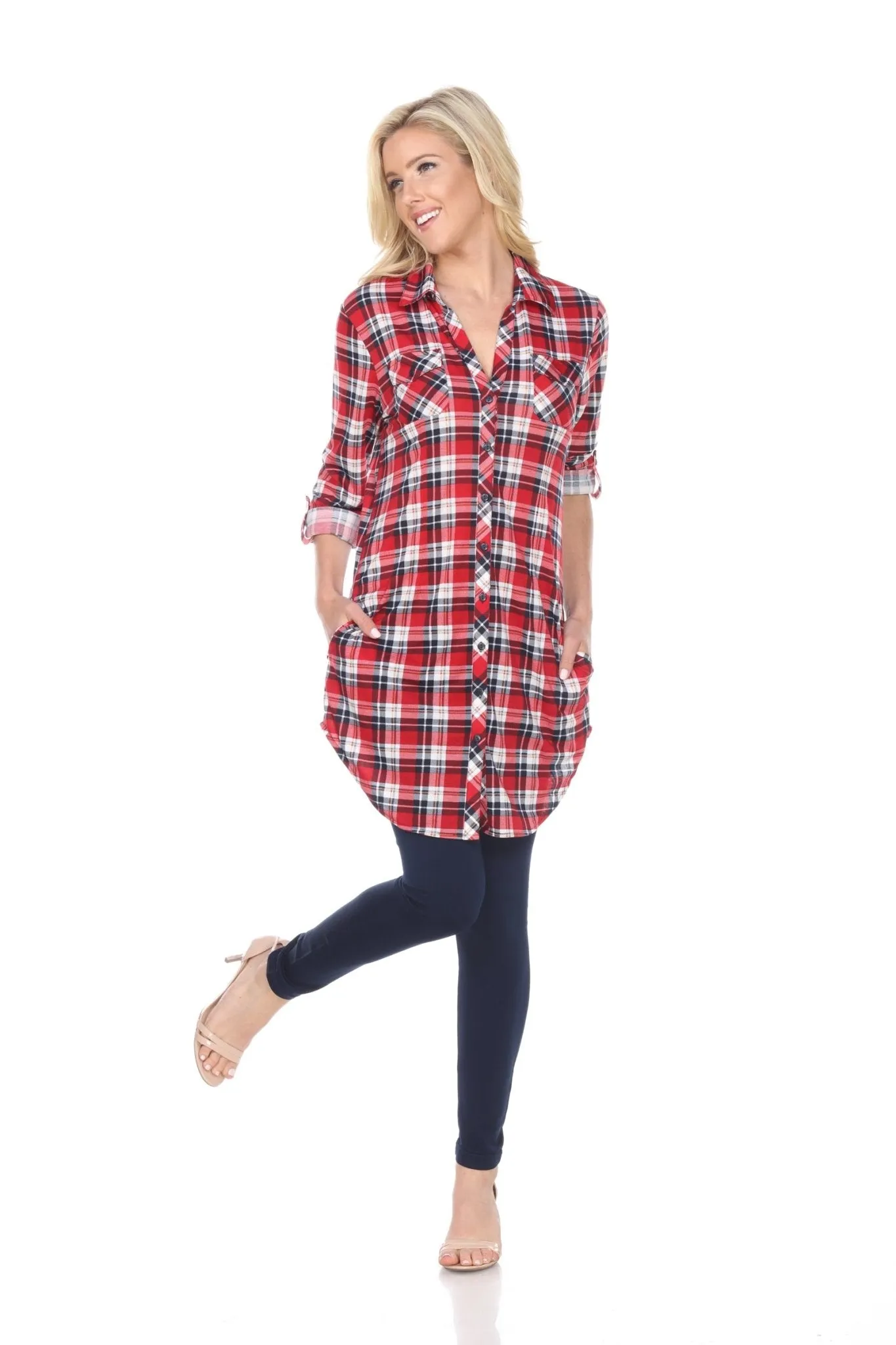 Piper Stretchy Plaid Tunic