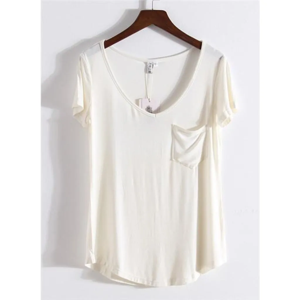 Premium Soft Basic Pocket T Shirt - 4 Colors