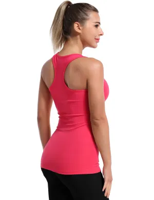 Racerback Athletic Tank Tops red_Running