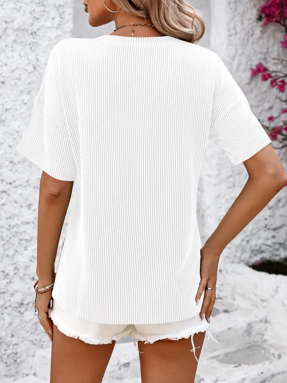 Radly Ribbed V-Neck Top