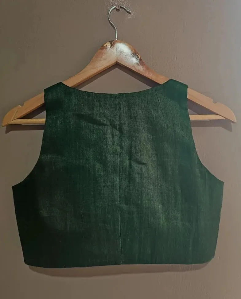 Readymade Beautiful Green Linen Blouse