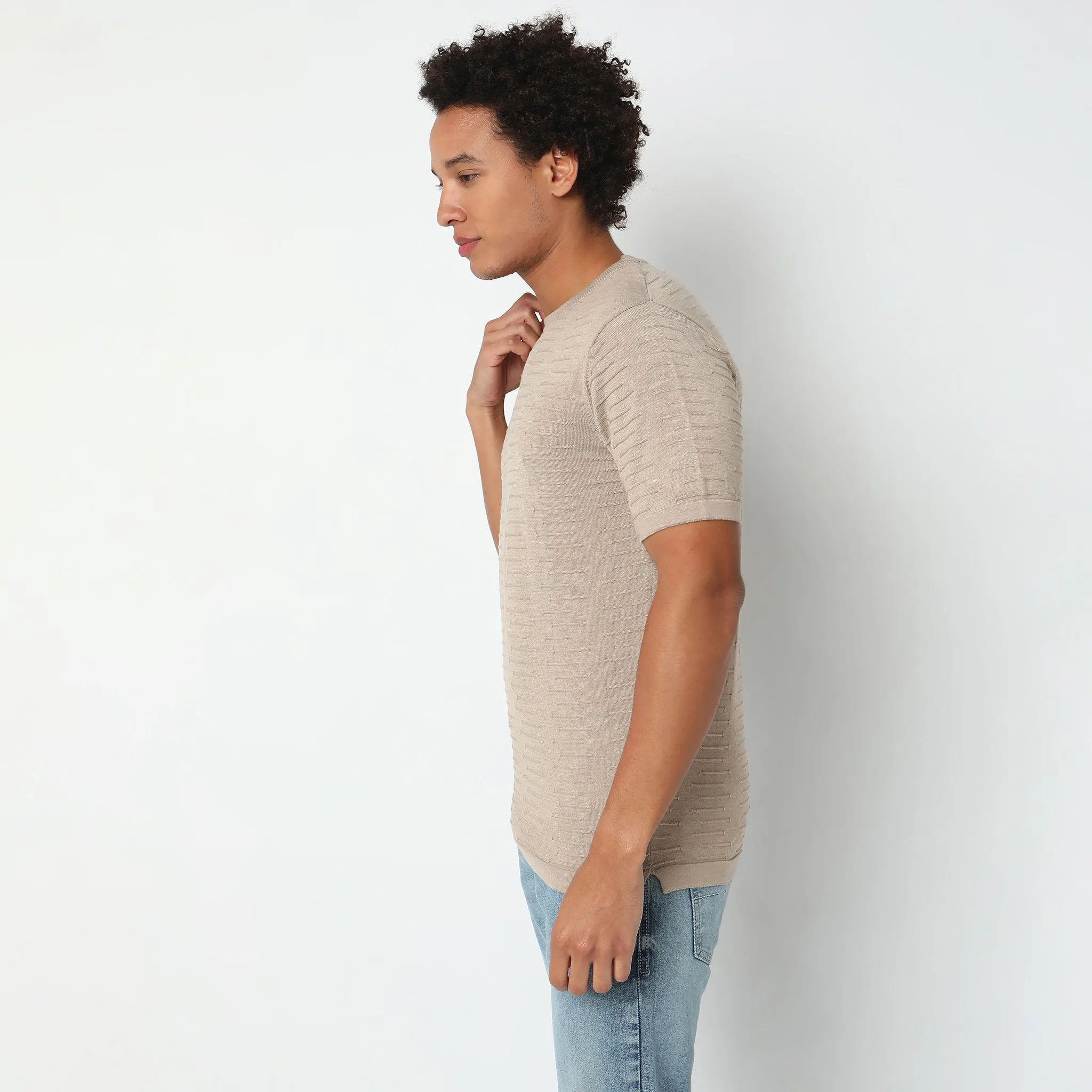 Regular Fit Structured Flatknits T-Shirt