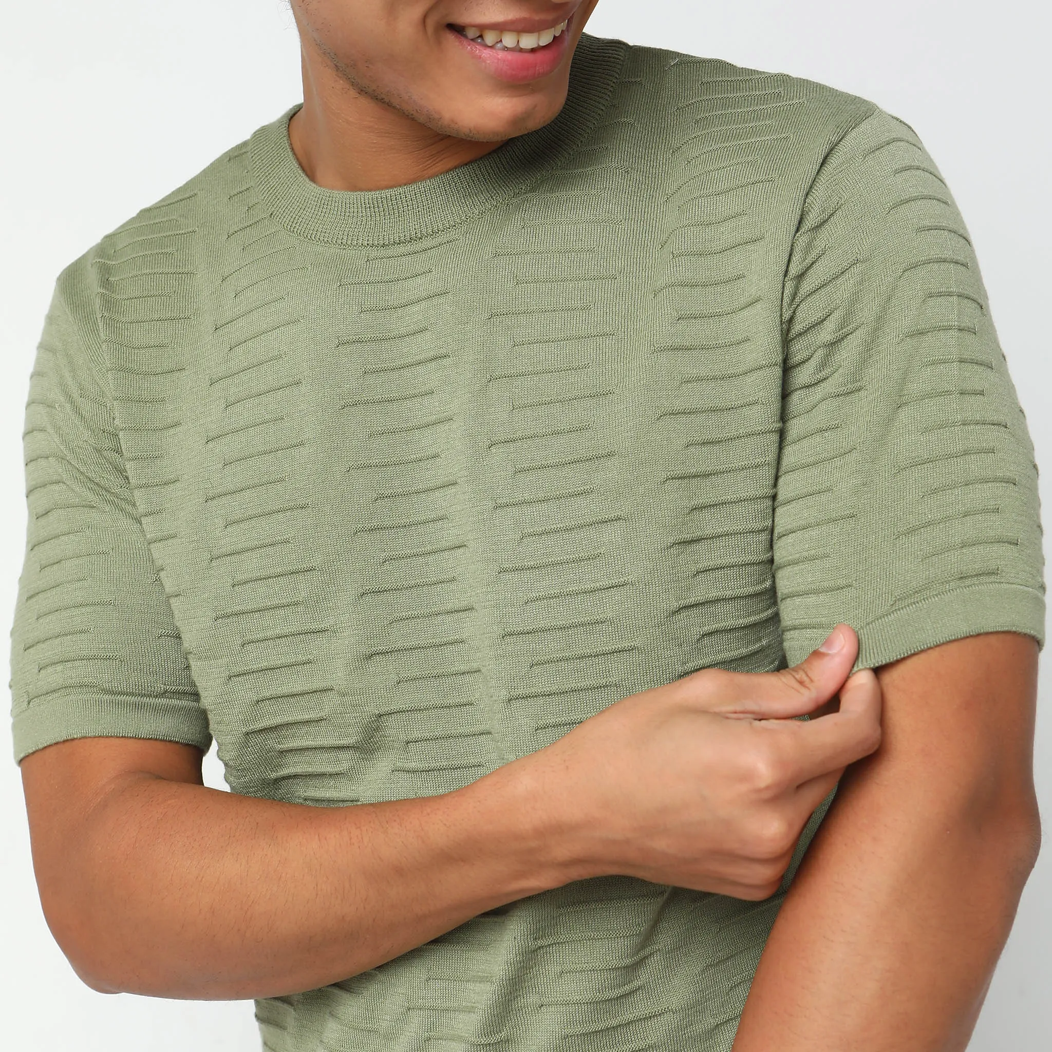 Regular Fit Structured Flatknits T-Shirt