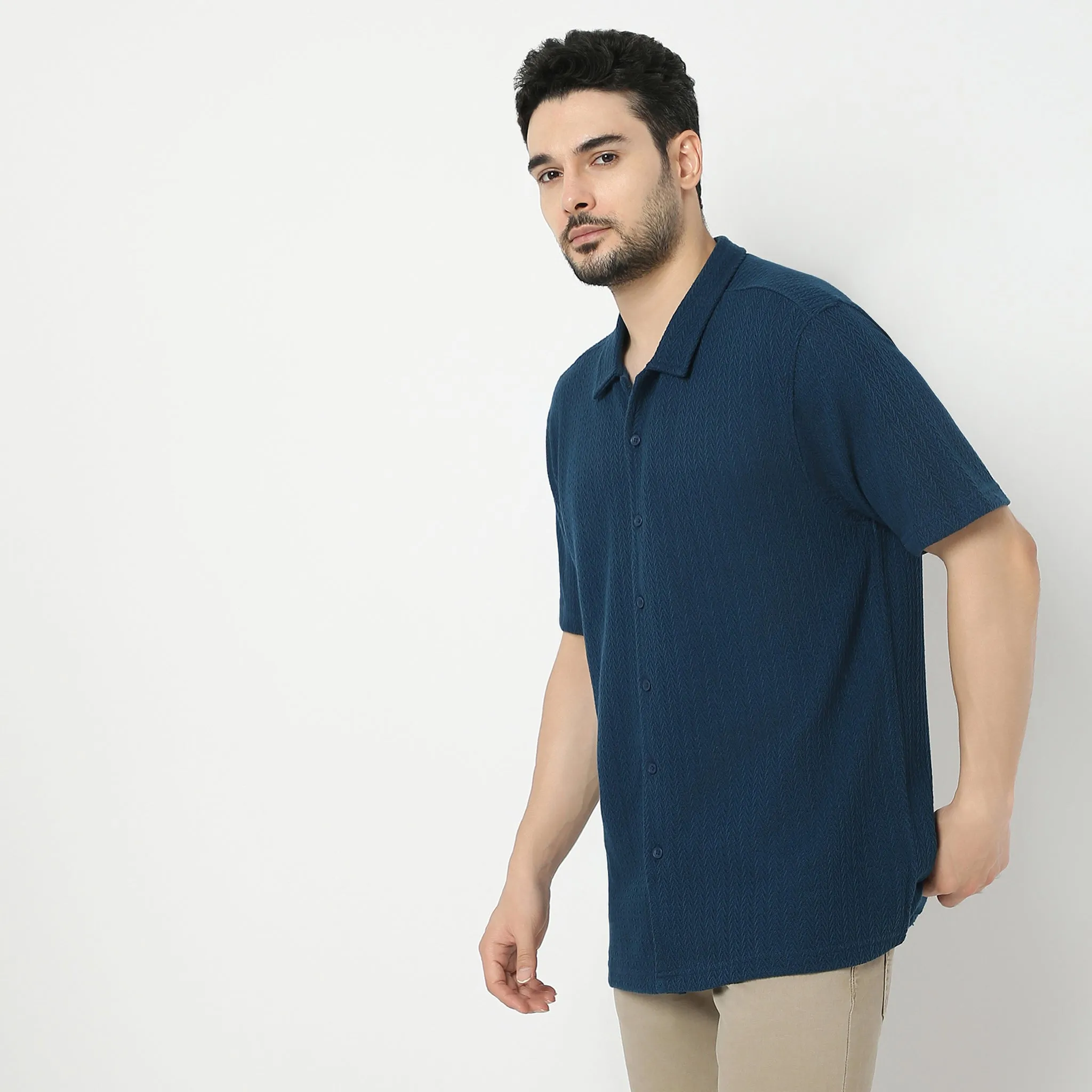 Regular Fit Structured Mood Shirt