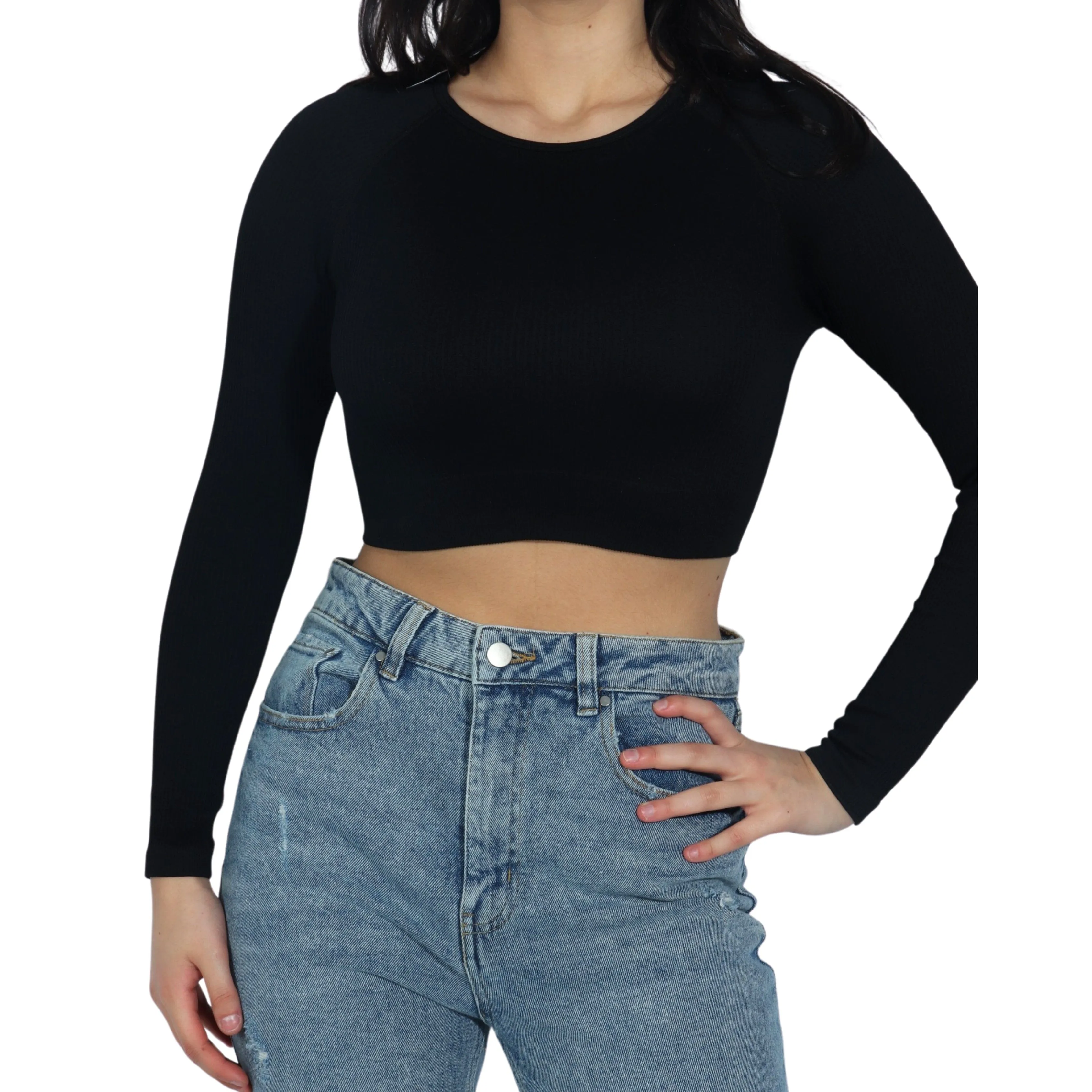 Ribbed Stretchy Cropped Top