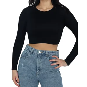 Ribbed Stretchy Cropped Top