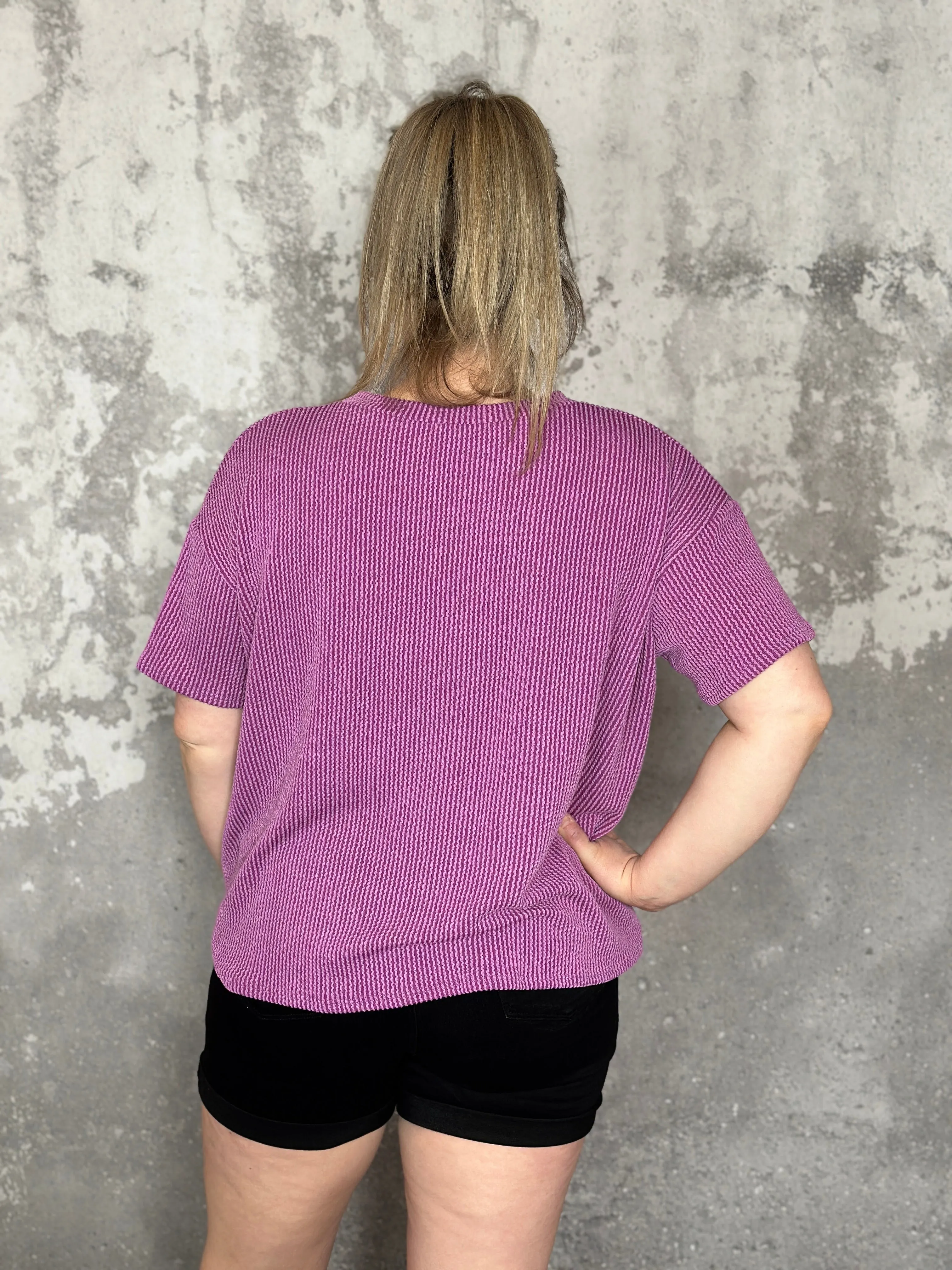 Shift Soft Ribbed Top - Magenta RESTOCK