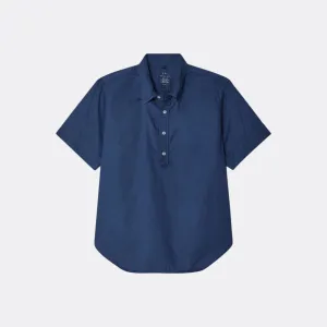 Short Sleeve Popover Oxford Shirt (Dark Indigo)