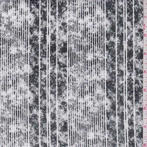 Slate/White Marble Stripe Scuba Knit Fabric