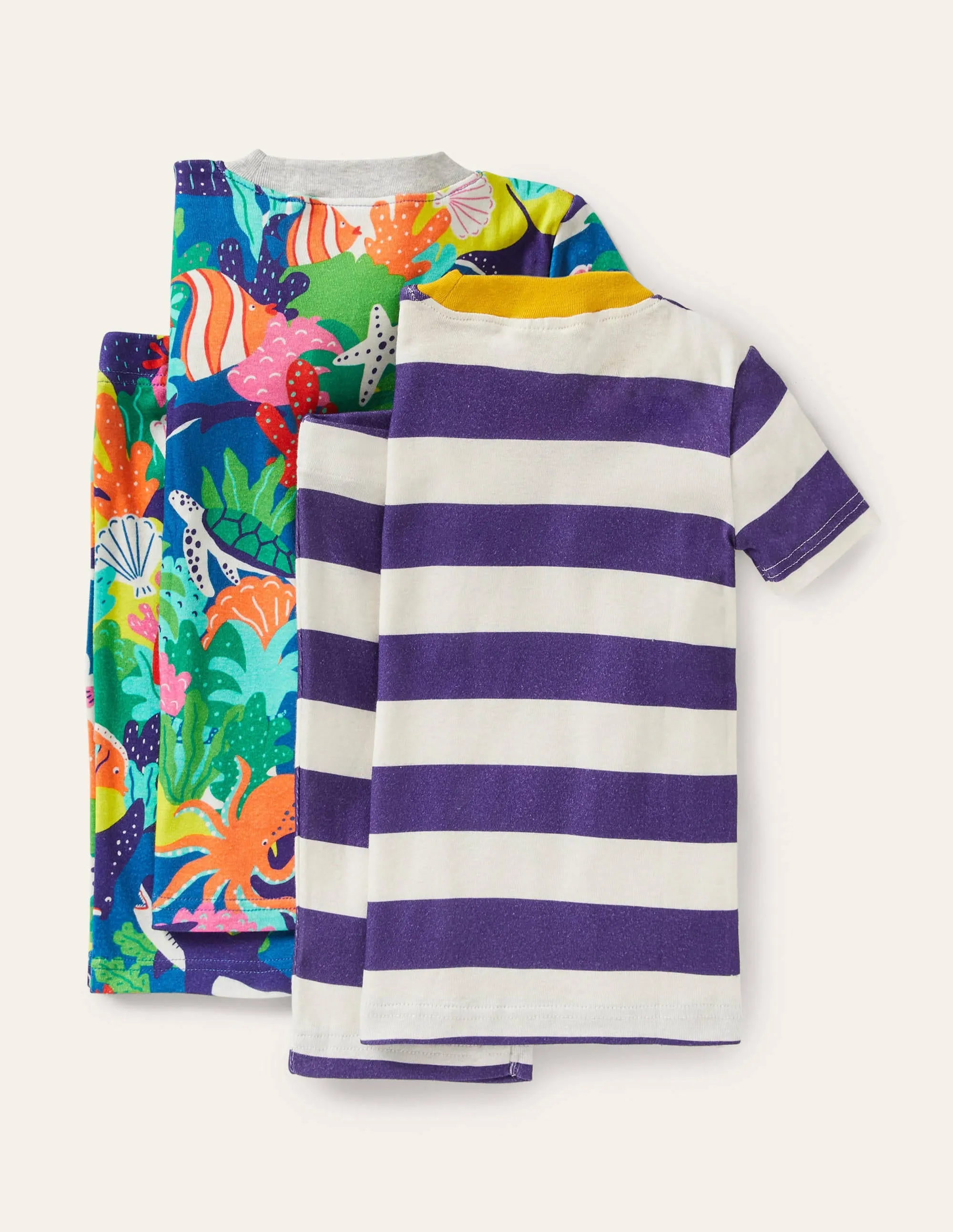 Snug Twin Pack Short Pyjamas-Multi Rainbow Reef