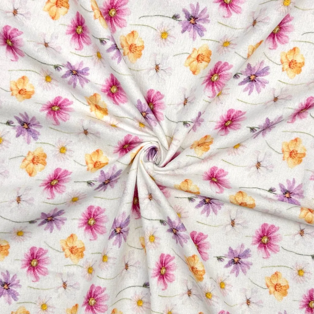 Soft Petal Wildflowers Brushed Cotton Fabric