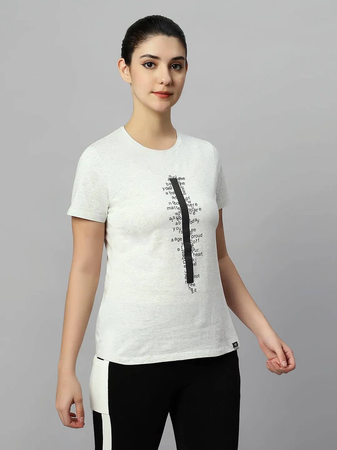 SOFT TEXTURED MULTI PRINT COTTON T-SHIRT FOR WOMEN