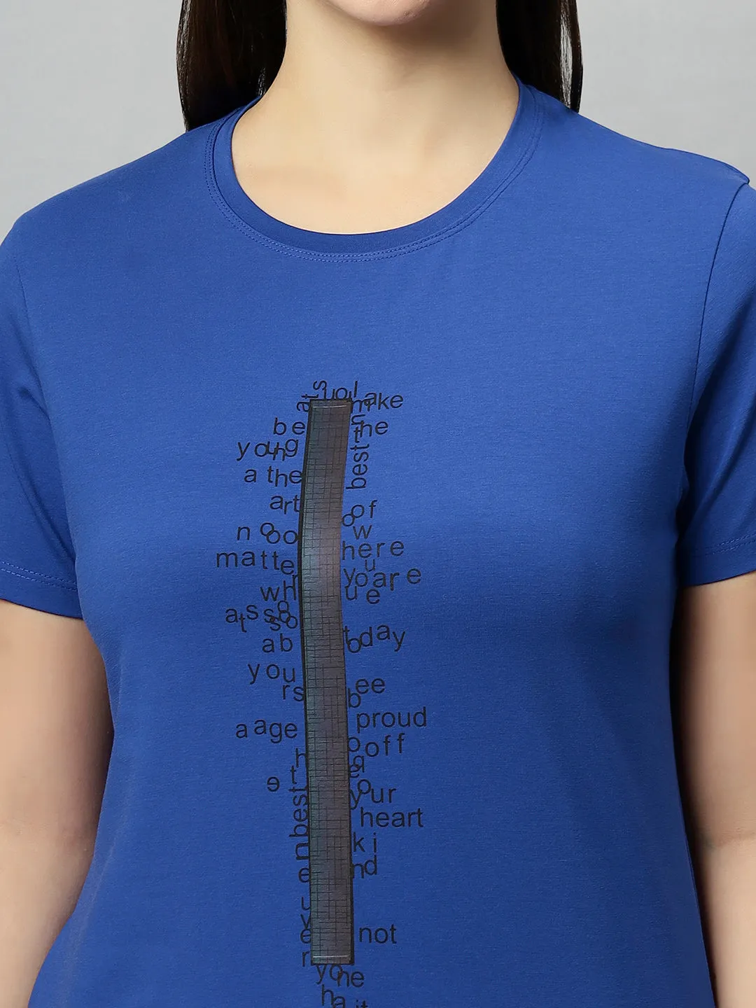 SOFT TEXTURED MULTI PRINT COTTON T-SHIRT FOR WOMEN