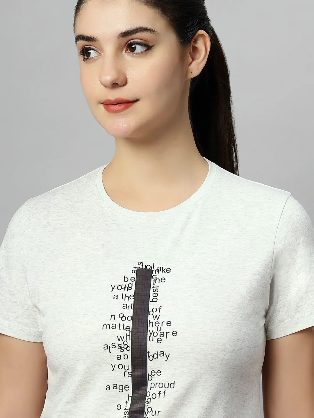 SOFT TEXTURED MULTI PRINT COTTON T-SHIRT FOR WOMEN
