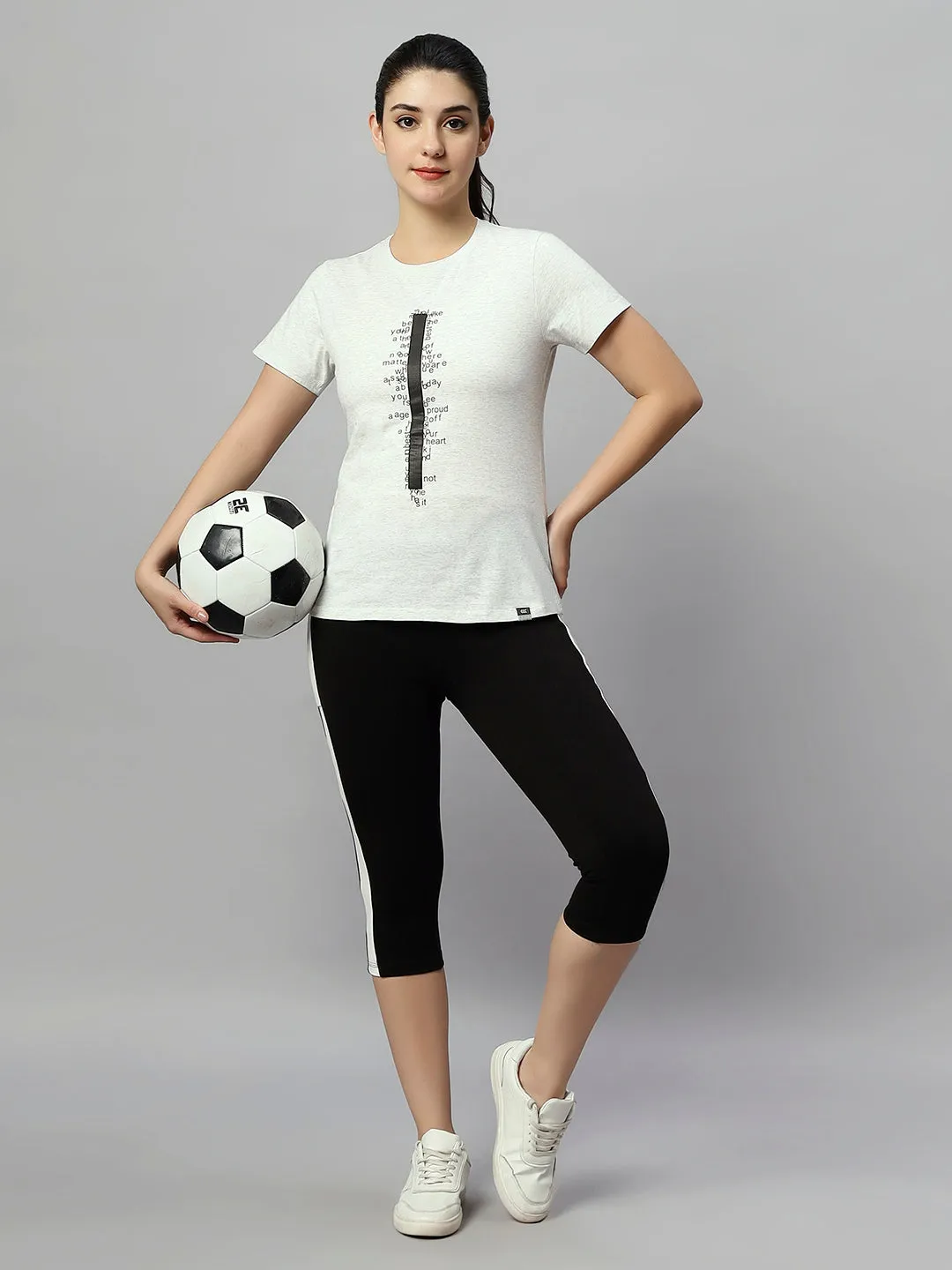 SOFT TEXTURED MULTI PRINT COTTON T-SHIRT FOR WOMEN