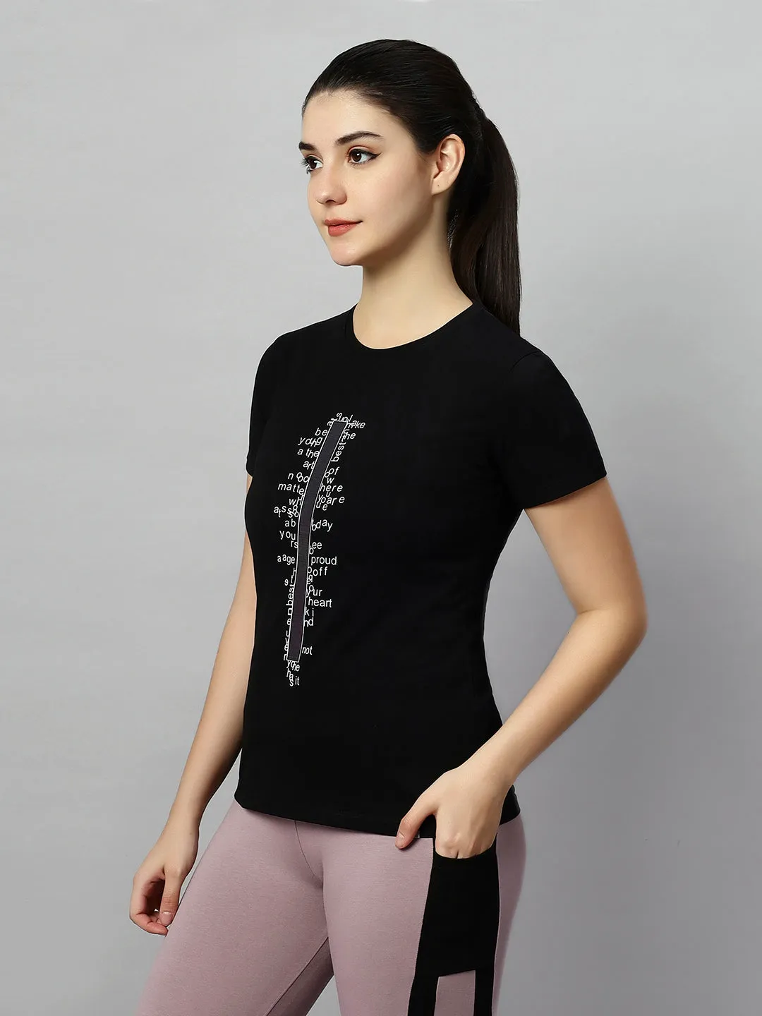 SOFT TEXTURED MULTI PRINT COTTON T-SHIRT FOR WOMEN