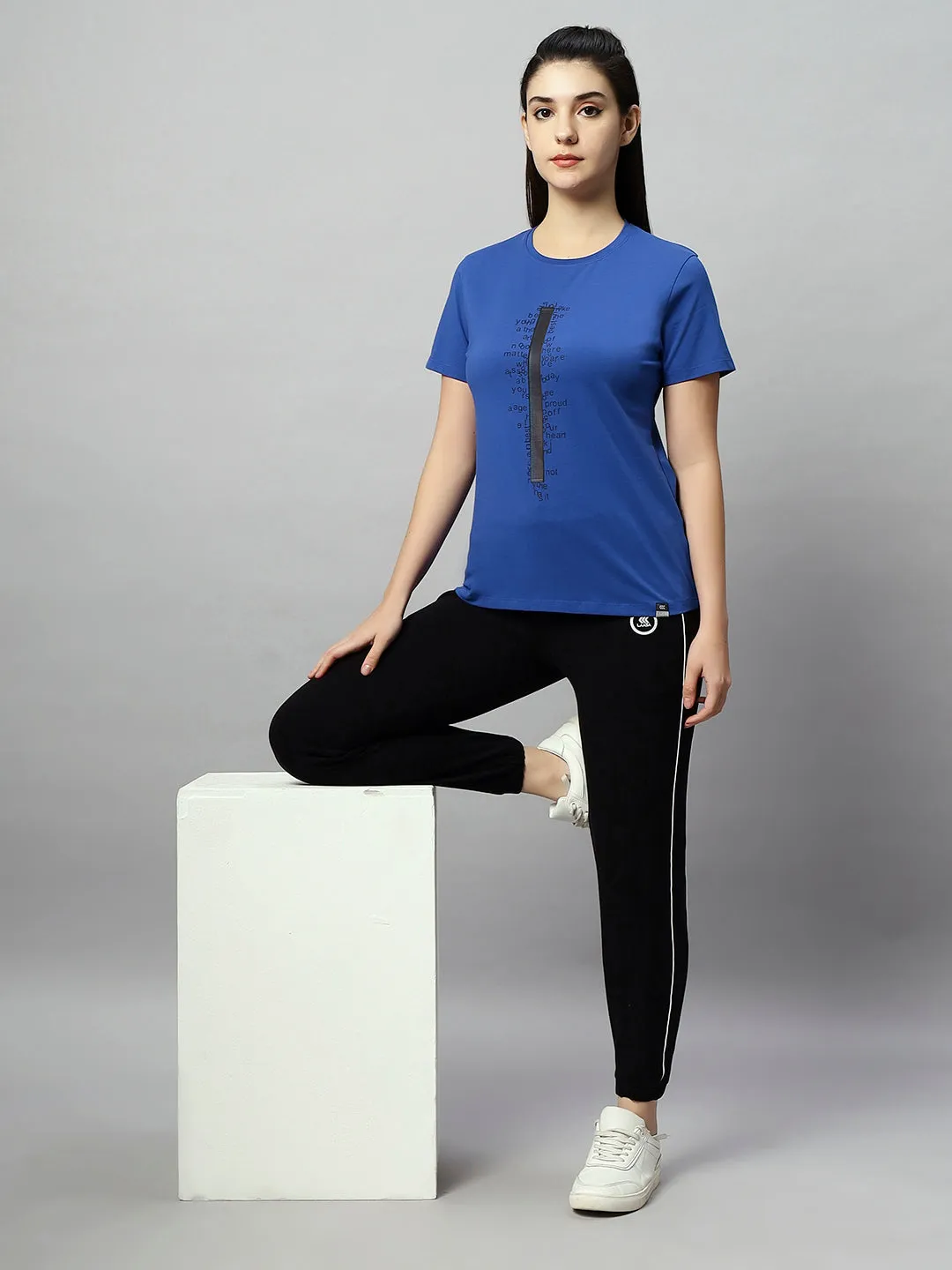 SOFT TEXTURED MULTI PRINT COTTON T-SHIRT FOR WOMEN