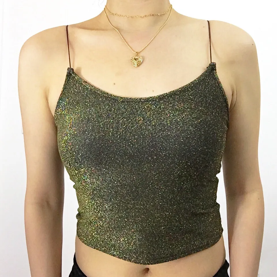 SPARKLE STRETCHY VEST TOP