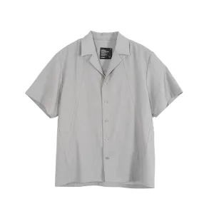 Structured Line Draped Short Sleeve T-shirt Gray