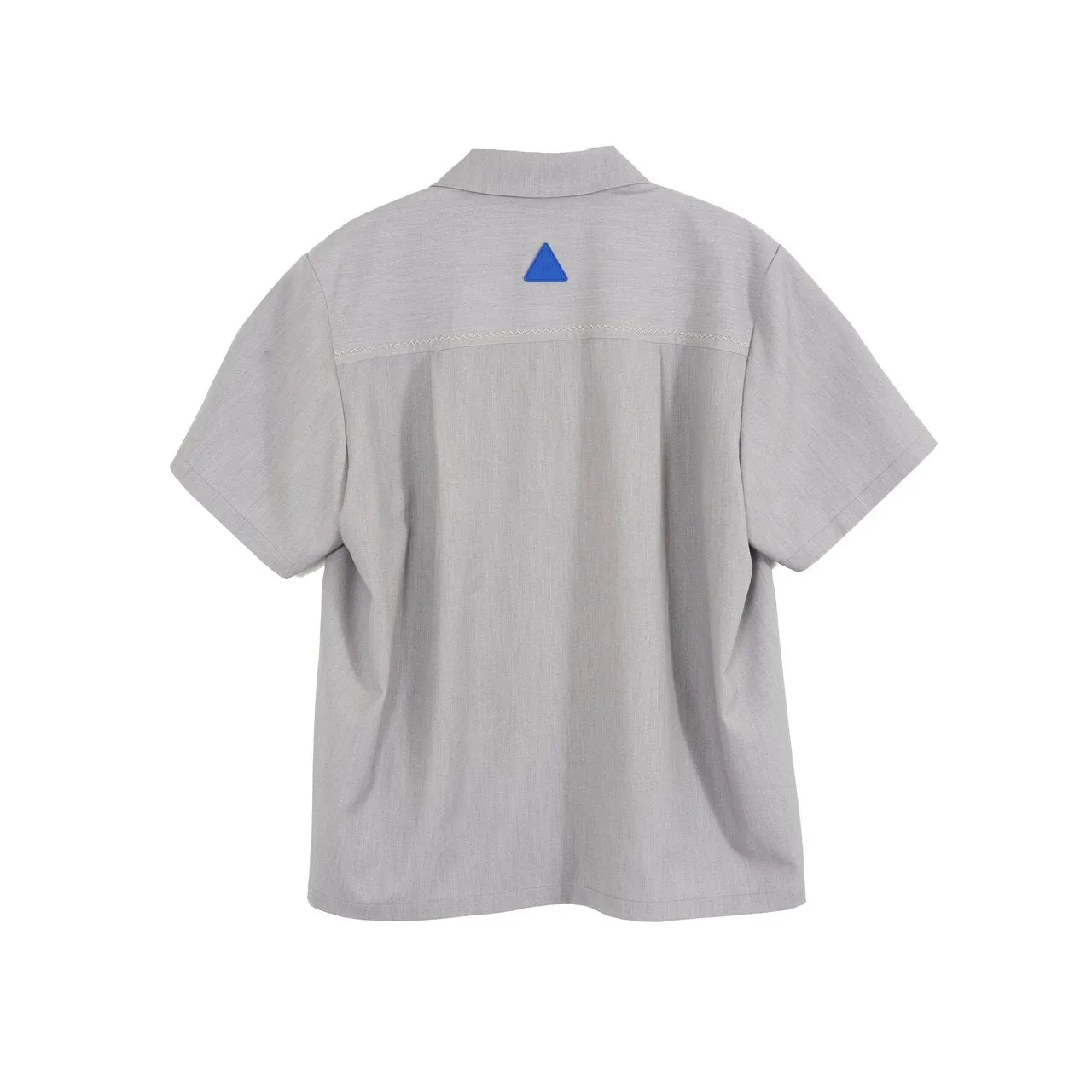Structured Line Draped Short Sleeve T-shirt Gray