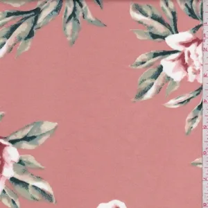 Terra Cotta Peony Scuba Knit Fabric