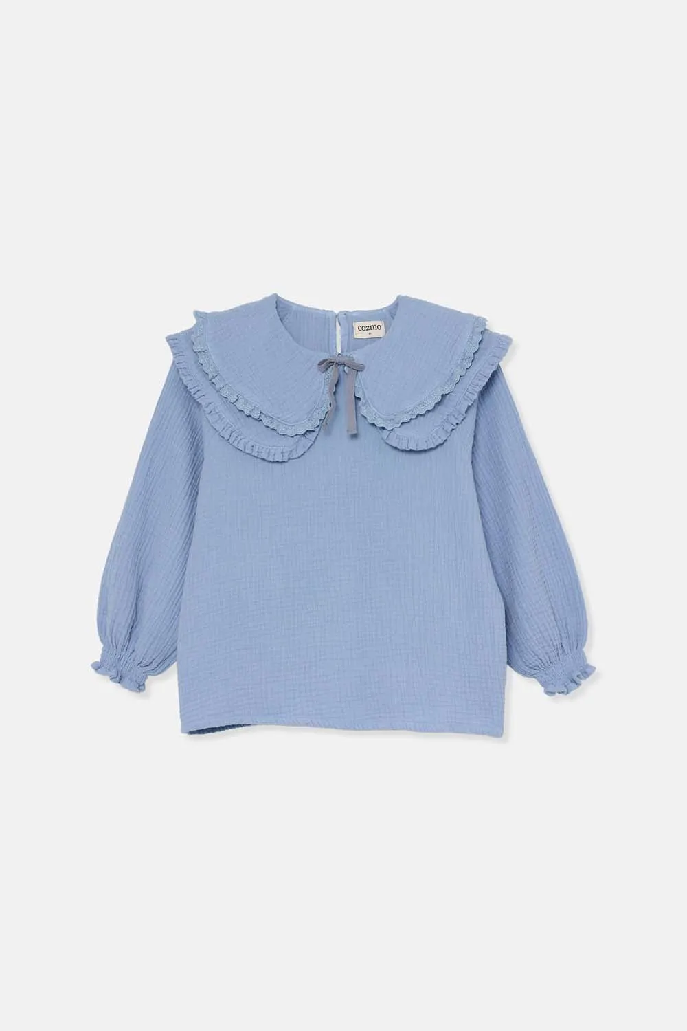 TEXTURED DOUBLE COLLAR BLOUSE