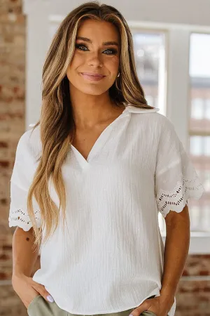 Trina Crinkled Collared Blouse | DROPSHIP