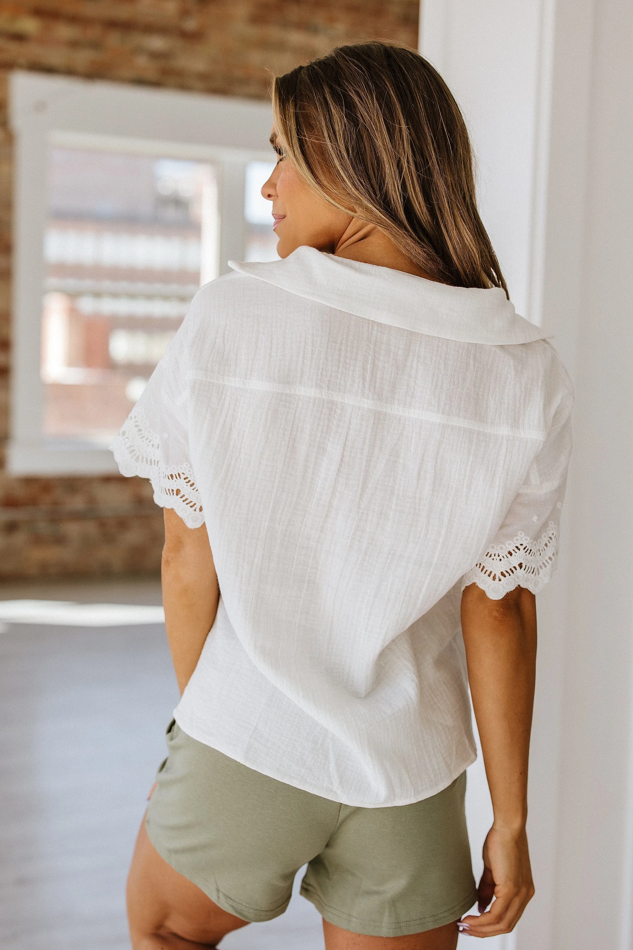 Trina Crinkled Collared Blouse | DROPSHIP