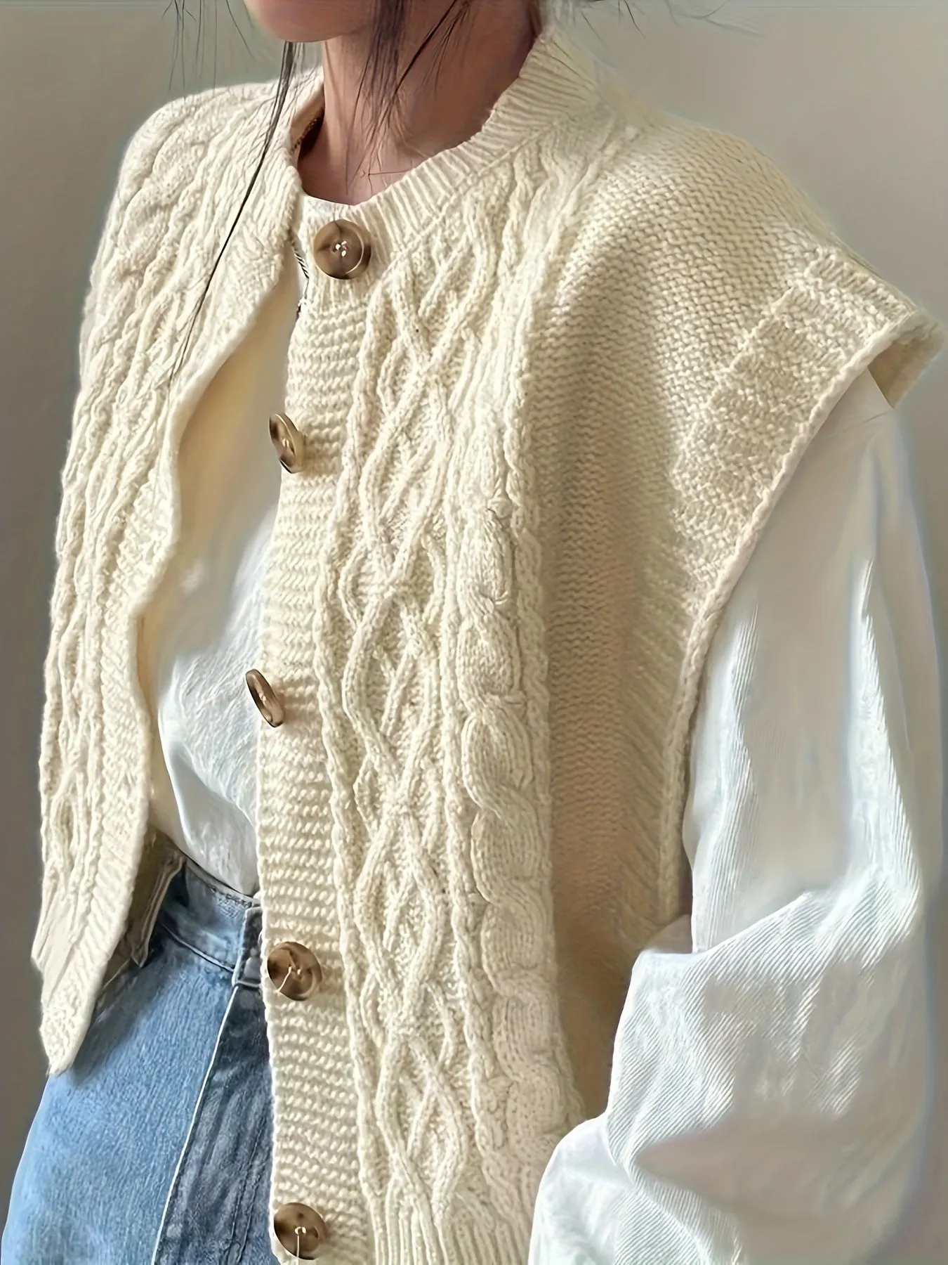 Trish - Vintage Button Knit Cardigan